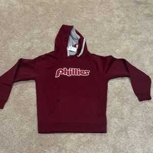 Genuine Merchandise Maroon Phillies Pullover Hoodie with Gray Trim